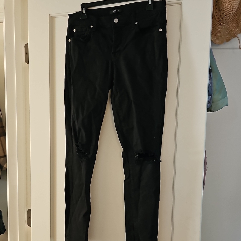 7 For All Mankind Black Skinny Jeans